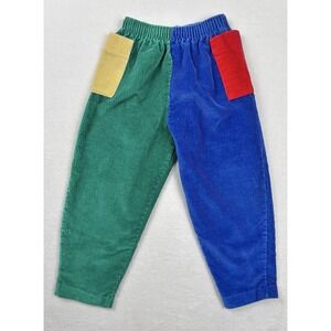 Vintage Zoodles Colorblock Corduroy Pants Toddler 4T Made USA 90s